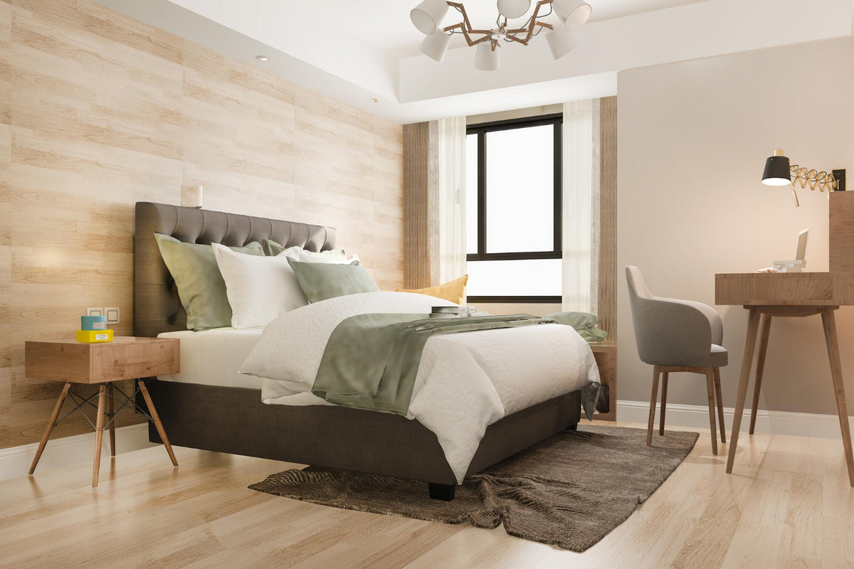 A serene bedroom dressed in Astara bedding