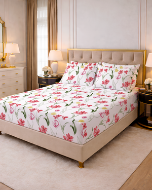 500 TC PRINTED IRIS FLAT SET