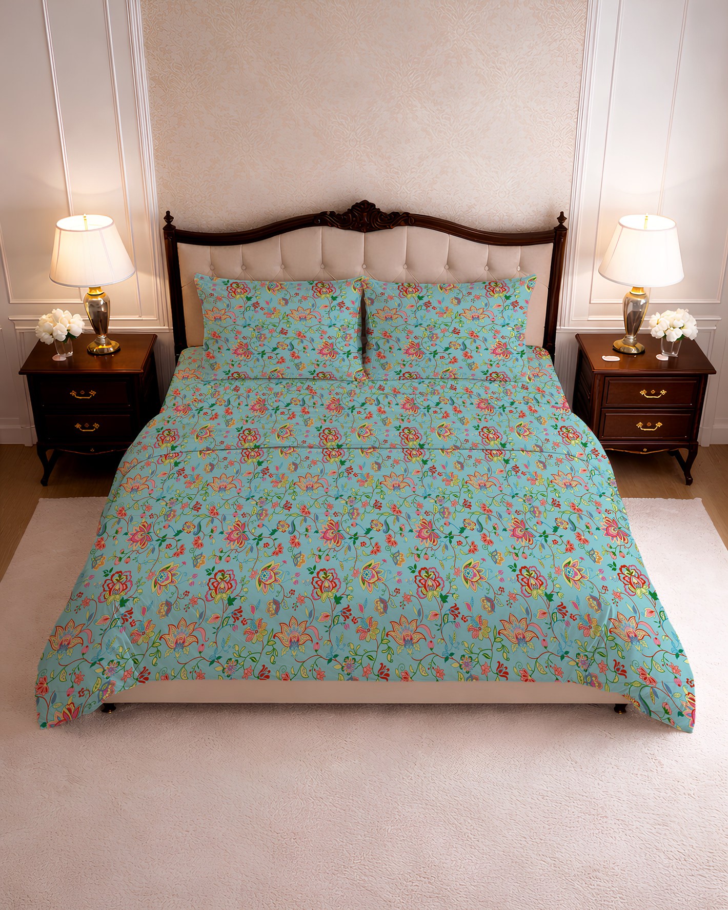 200 TC PRINTED AMELIA FLAT SET