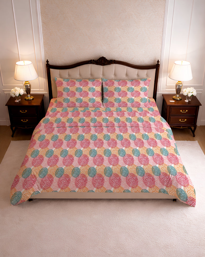 144 TC PRINTED BLOSSOM FLAT SET