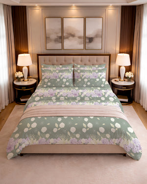 300 TC PRINTED BIG FLORAL FLAT SET