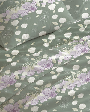 300 TC PRINTED BIG FLORAL FLAT SET