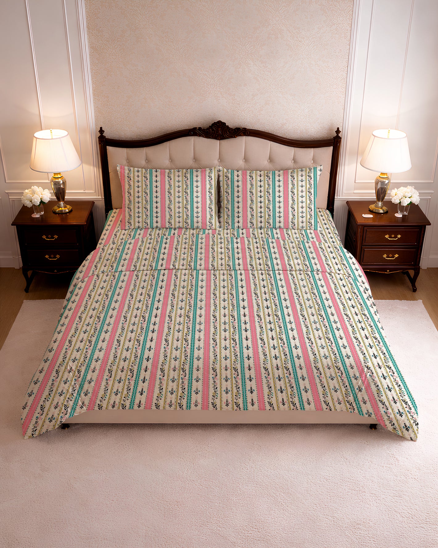 200 TC PRINTED CALYTRIX FLAT SET