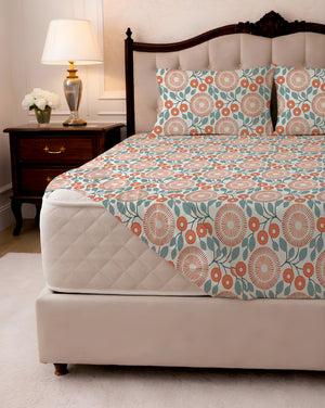 200 TC PRINTED CITRUS  FITTED SET