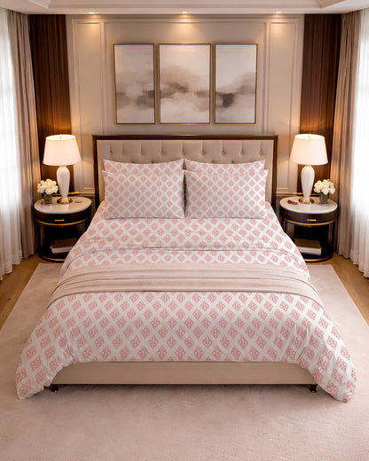 300 TC PRINTED  CASSIA FLAT SET