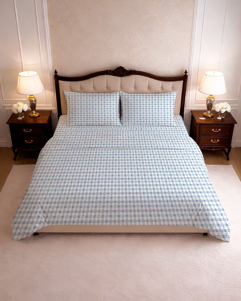 144 TC PRINTED CHECKERBOARD FLAT SET