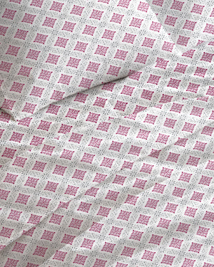 400 TC PRINTED DIAMOND FLOWER FLAT SET