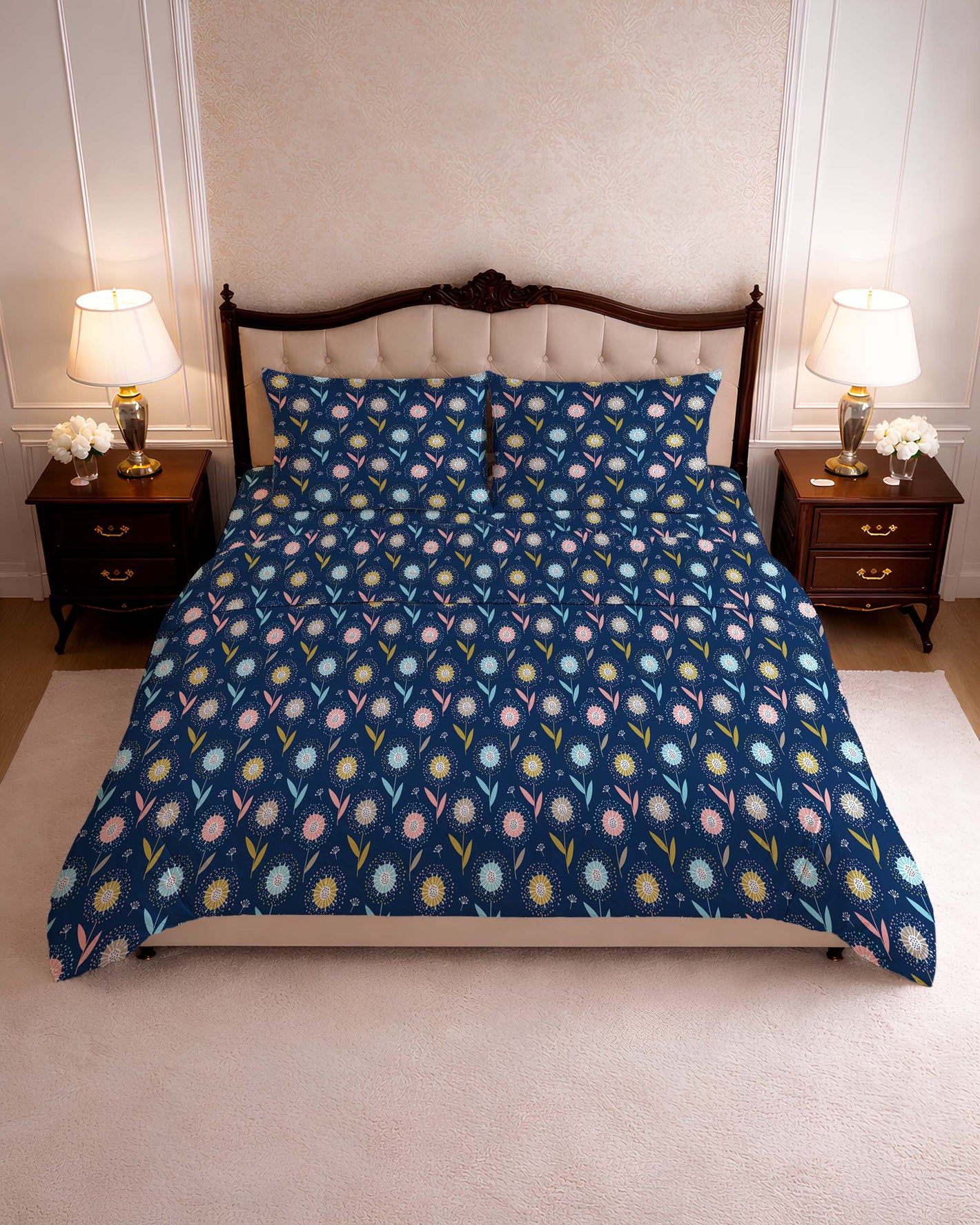 144 TC PRINTED DELLA FITTED SET