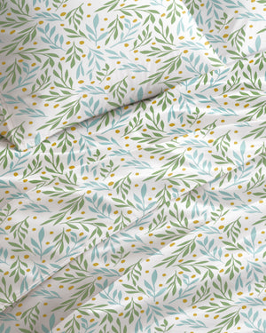 300 TC PRINTED DOT LEAVES FLAT SET