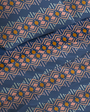 300 TC PRINTED GEOMETRICAL FLAT SET