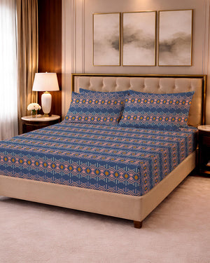 300 TC PRINTED GEOMETRICAL FLAT SET