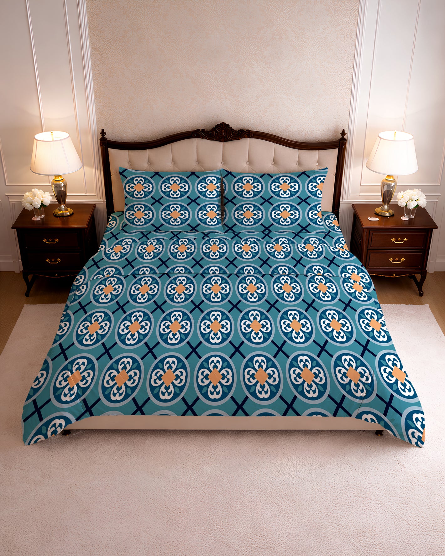 144 TC PRINTED GEOMETRICAL FLAT SET