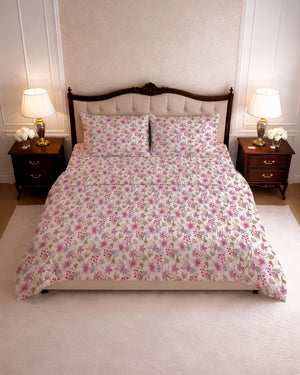 200 TC PRINTED HELIOTROPE FLAT SET