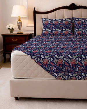 200 TC PRINTED JESSAMINE  FITTED SET