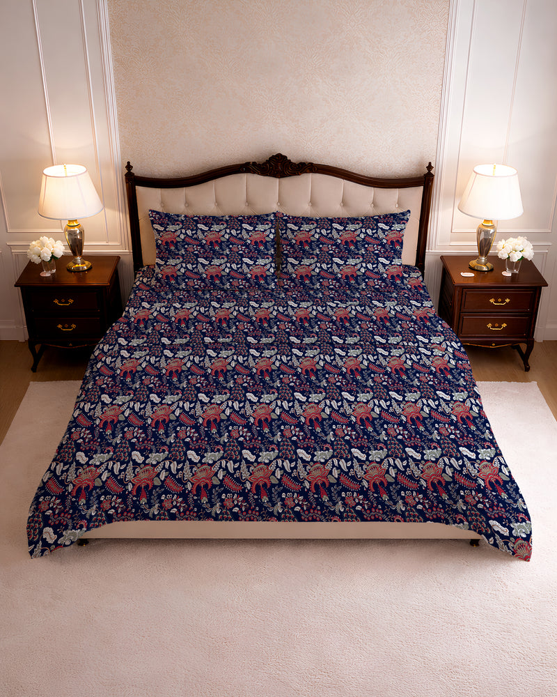 200 TC PRINTED JESSAMINE  FITTED SET