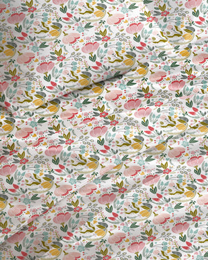 144 TC PRINTED LEAVES FLAT SET