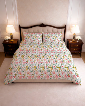 144 TC PRINTED LEAVES FLAT SET