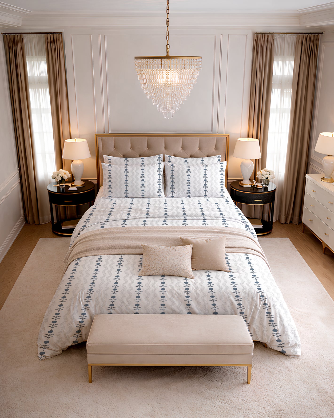 500 TC PRINTED NOVA FLAT SET