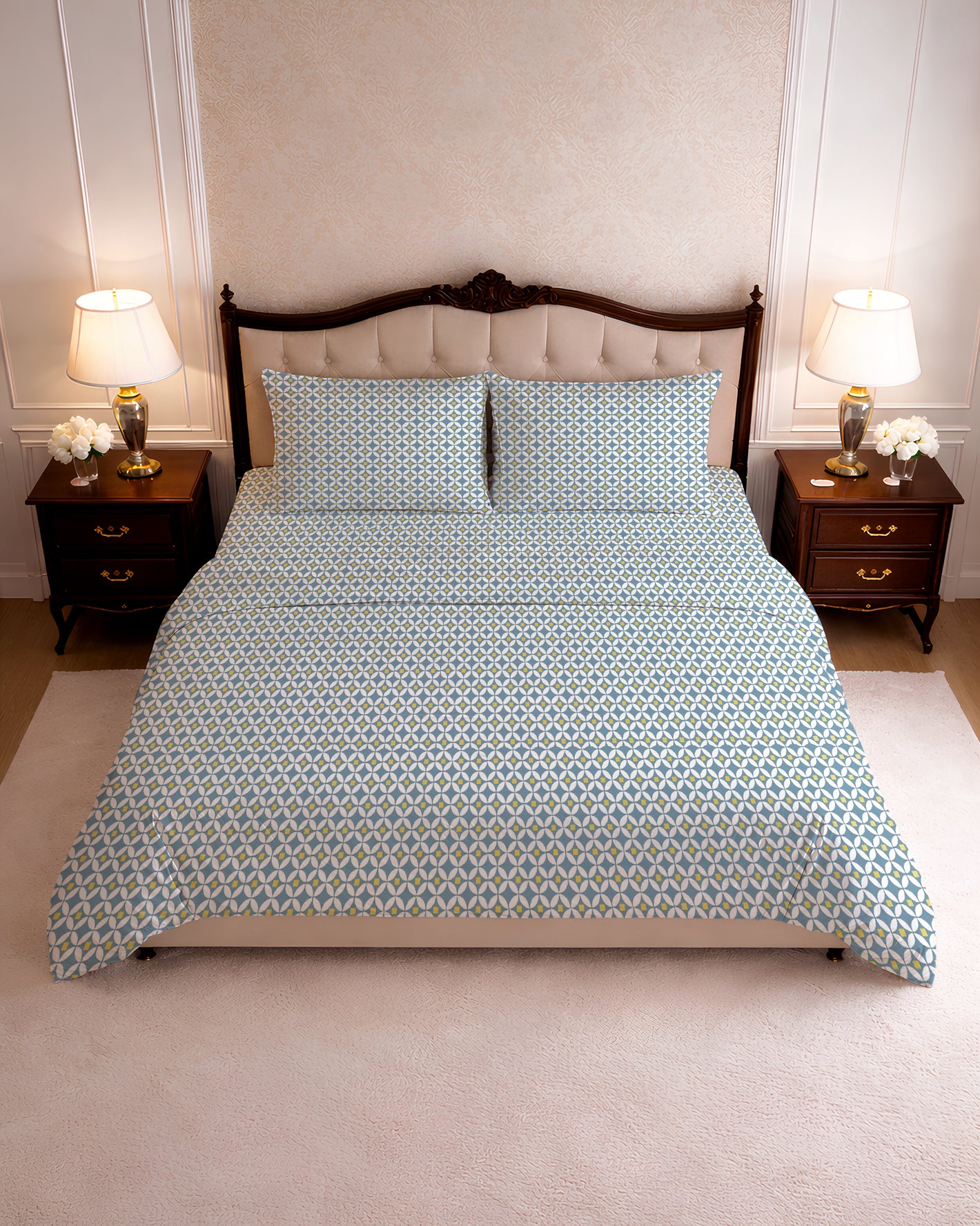 200 TC PRINTED RADIANT FLAT SET