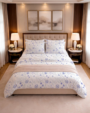 300 TC PRINTED SNOW FLORAL FLAT SET