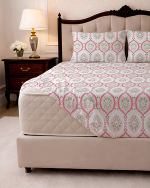 200 TC PRINTED TOILE  FITTED SET