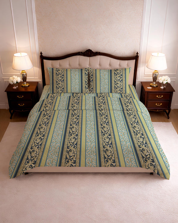 200 TC PRINTED HEATHER FLAT SET