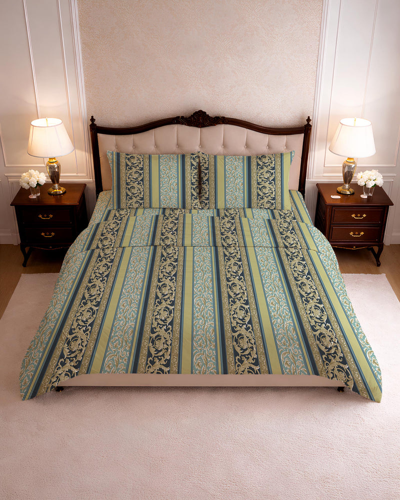 200 TC PRINTED HEATHER FLAT SET
